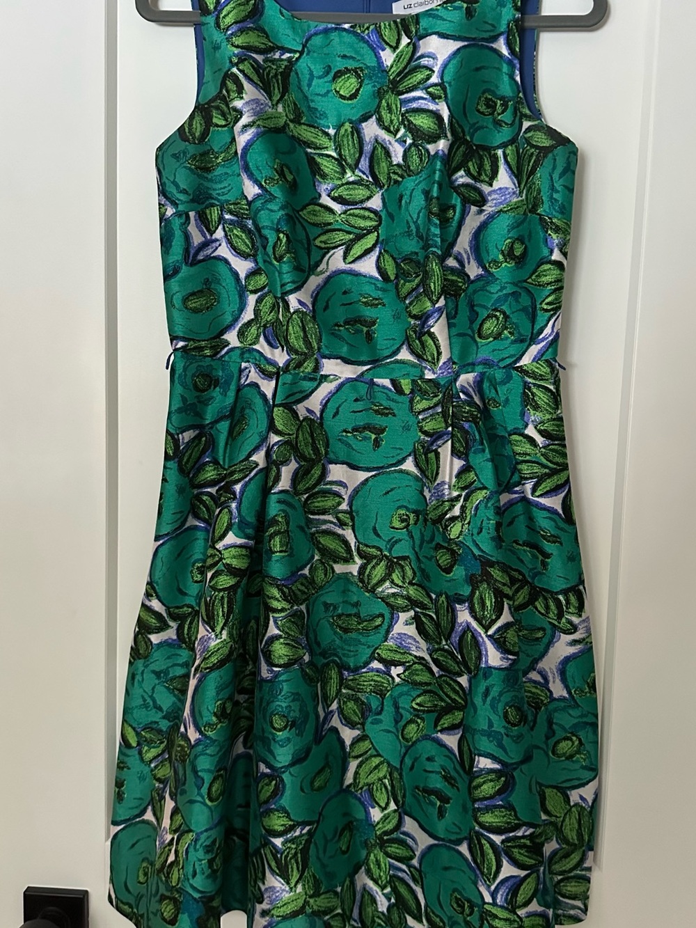 Liz Claiborne Teal and Green Floral Midi Dress